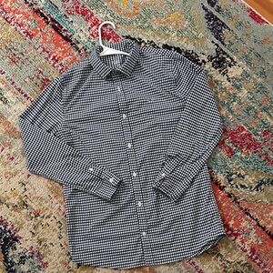 Vineyard Vines Boys Performance Navy and White Gingham Shirt